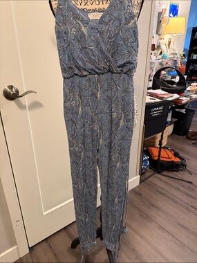 Elegant Blue Paisley Jumpsuit